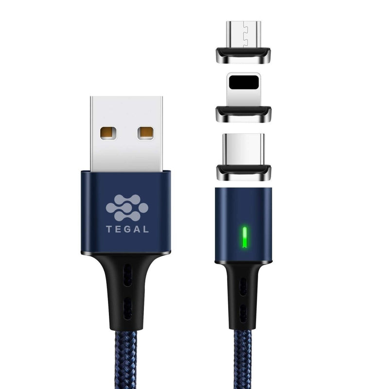 TEGAL - TEGAL ESTAR Magnetic 5A 3 IN 1 Fast Charging Cable 1m Navy Blue -