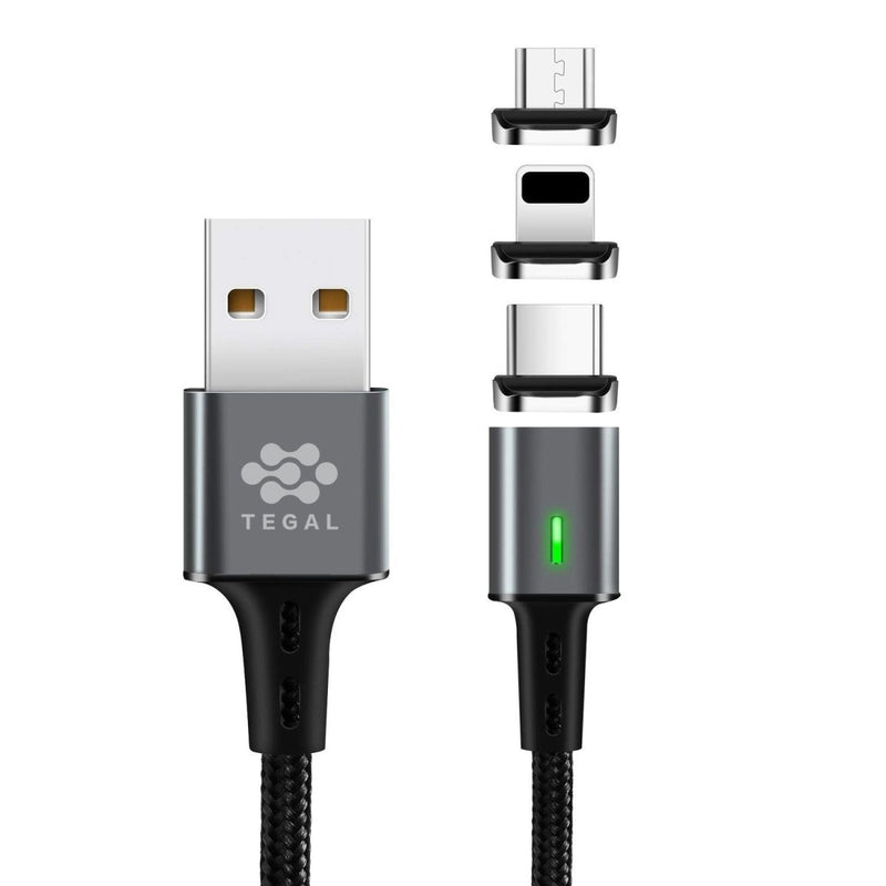 TEGAL - TEGAL ESTAR Magnetic 5A 3 IN 1 Fast Charging Cable 2m Space Grey -