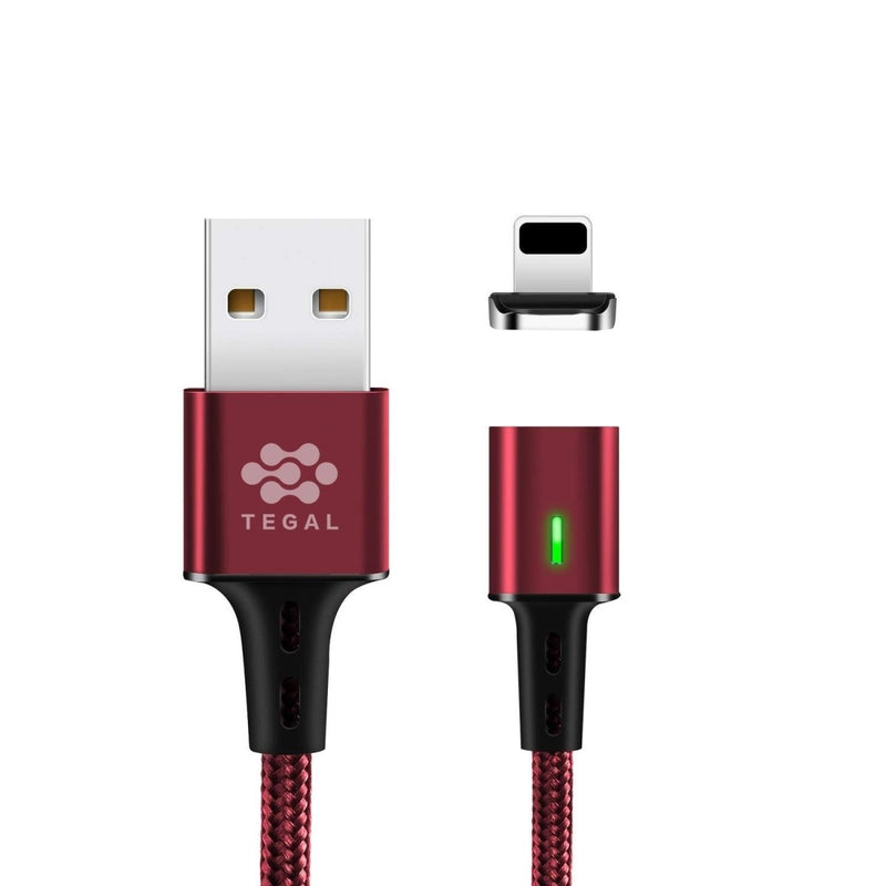 TEGAL - TEGAL ESTAR Magnetic 5A iOS Fast Charging Cable 1m Burgundy Red -