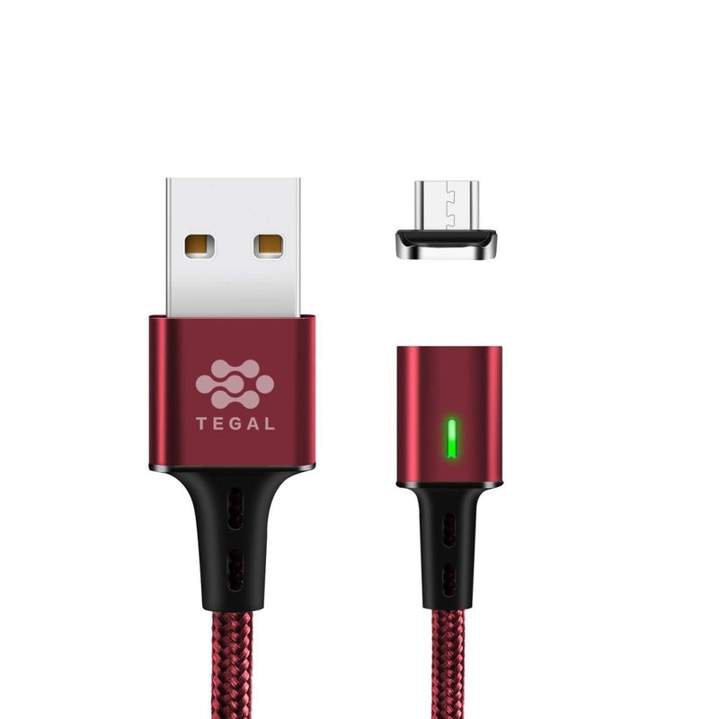 TEGAL - TEGAL ESTAR Magnetic 5A Micro USB Fast Charging Cable 1m Burgundy Red -