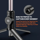 TEGAL - TEGAL Extendable Monopod Selfie Stick with Bluetooth Wireless Remote Shutter - Black