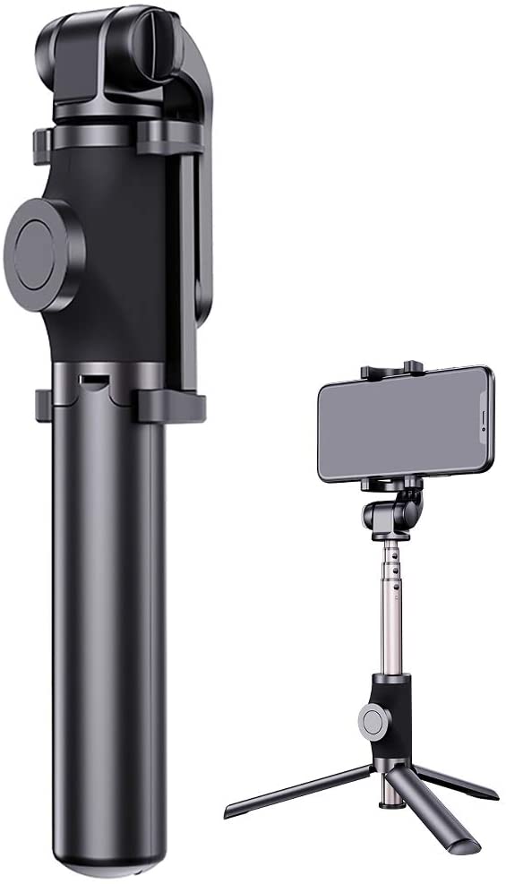 TEGAL - TEGAL Extendable Monopod Selfie Stick with Bluetooth Wireless Remote Shutter - Black
