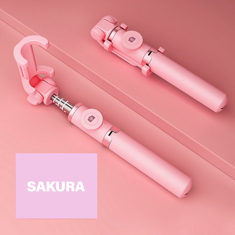 TEGAL - TEGAL Extendable Monopod Selfie Stick with Bluetooth Wireless Remote Shutter - Pink