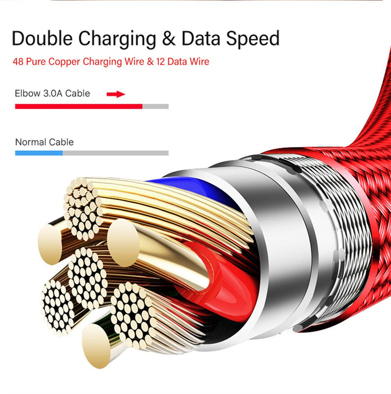 TEGAL - TEGAL Fast Charging Sideway Braided Lightning Cable - 1.2m