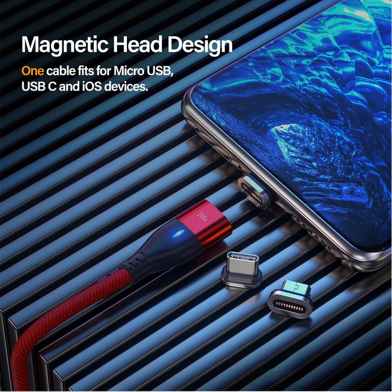 TEGAL - TEGAL Lightning Magnetic Head for USB & Type C 6 in 1 Magnetic Cable -
