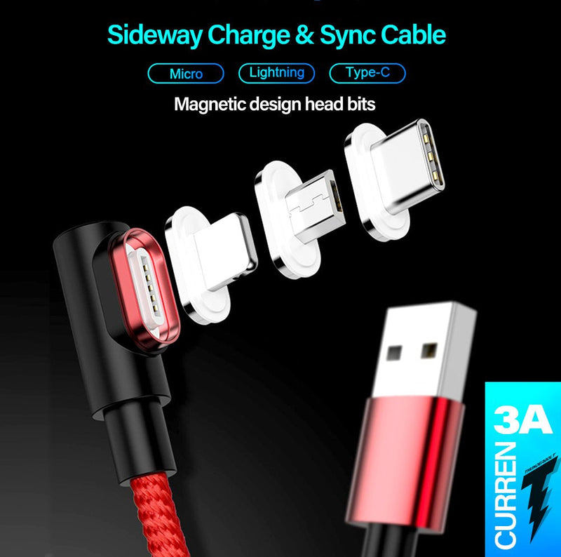 TEGAL - TEGAL Sideway Magnetic 3A Fast Charging Data Cable - iOS