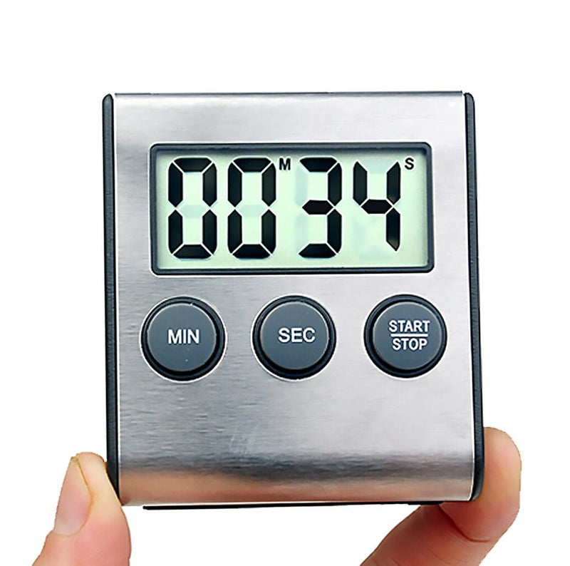 TEGAL - TEGAL Stainless Steel Magnetic Kitchen LCD Digital Timer -
