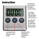 TEGAL - TEGAL Stainless Steel Magnetic Kitchen LCD Digital Timer -