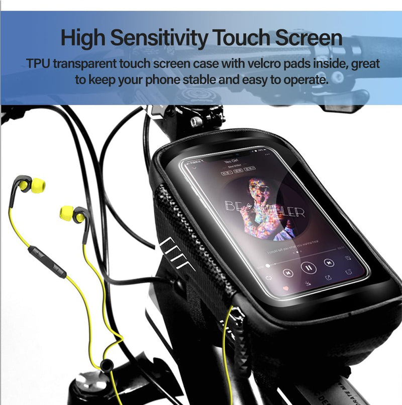 TEGAL - TEGAL Waterproof Front Frame Bag with Mobile Phone Touch Screen -