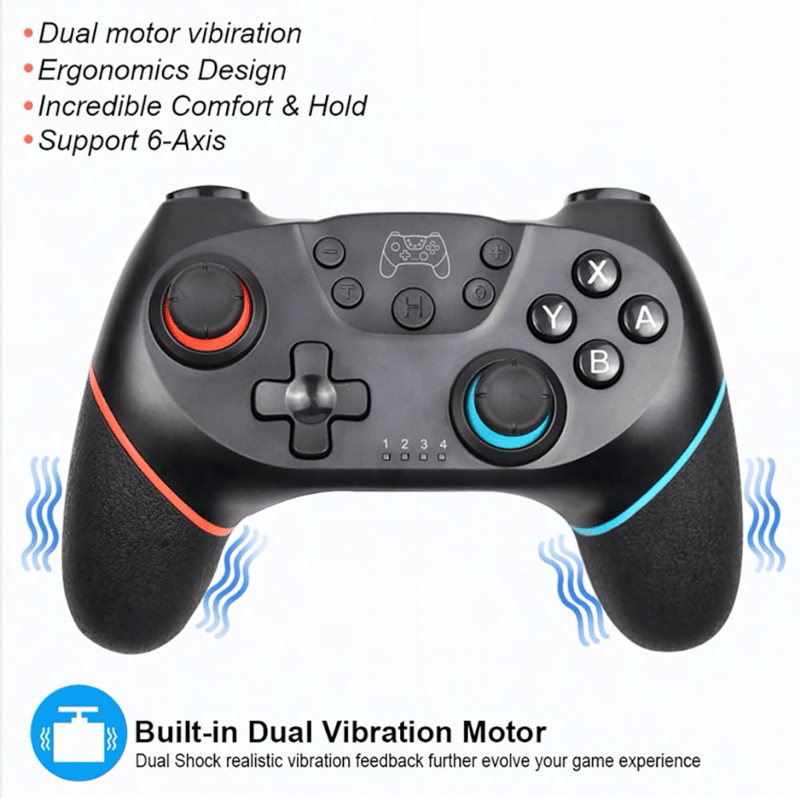TEGAL - TEGAL Wireless Nintendo Switch Pro Dual Motor Controller Blue Red -