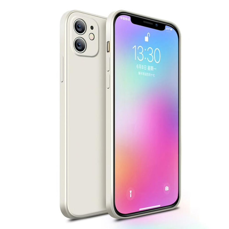 iPhone 12/12 Pro/12 Pro Max Full Cover Liquid Silicone Case-Mobile Phone Cases-TEGAL-For iPhone12-Vintage White-TEGAL